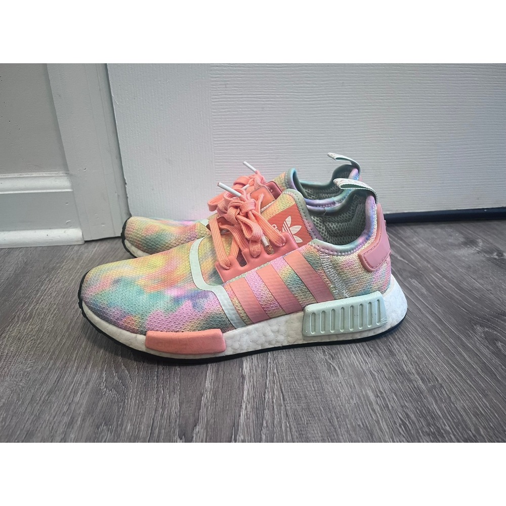 Adidas NMD R1 Pride Tie Dye Rainbow Sneakers Womens 8 FY1271 Pink Mint